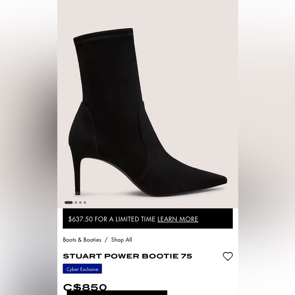 Stuart Weitzman DARK GREY almost Black Heeled Sock Boots